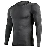 [Barifall] コンプレッションウェア メンズ 長袖 アンダーシャツ パワーストレッチ スポーツインナー [吸汗 速乾 通気 ] 323-GY-2XL