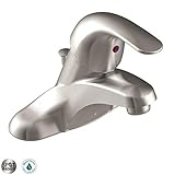 Moen CAL84502SRN Single Handle Centerset Bathroom Faucet from the Adler Collection, Spot Resist Brus