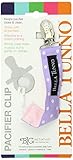 Bella Tunno Ribbon Loop Pacifier Clip, Lavender Dots/Girly Pink Dots by Bella Tunno