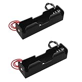 2 個黒い18650 尖った先端電池バッテリーホルダーケースとワイヤーリー 3.7V充電式バッテリー