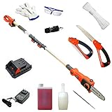 【2018年最新型】YARD FORCE 18V2.0Ahリチウム(残量ケージ付) コードレス高枝電動チェーンソー Y3LS-C20-PTD0 ＋ 「OREGON丸ヤスリ・日本製チェーンソーオイル・折