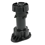 uxcell 家具レッグ　脚　ブラックプラスチック製　食器棚の足　取り付けやすい　　95mm-125mm