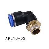 (ベンマロ)BENMALL　90°エルボー　Ｌ字形　継手　10mmチューブ　エルボーコネクタ　1/4インチBSP　高品質　5個入り