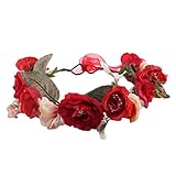 anshintoベビー女の子ハンドメイドローズフラワーヘッドバンドヘアバンドWreath Headdress カラー: ブラック