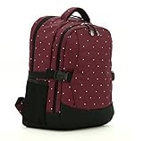 Mariego Travel Backpack Diaper Bag, with Insulated 2 Bottle Pockets ((Purplish red) by Mariego