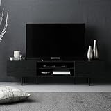 RASIK テレビ台 55型 対応 150cm幅 ブラック ローボード ワイド 脚付き 収納 リビング TV台 木製 Stova ストーヴァ