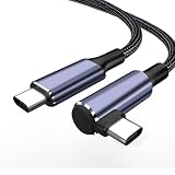 USB-C & USB-C ケーブル L字 2M PD対応 100W急速充電 超高耐久ナイロン編み MacBook/iPad/Galaxy/Xperia/PS5/SwitchなどType-C機種対応【映像出力非対応】