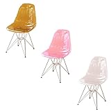 イームズチェア　クリア / スケルトン / 透明　Side Chair Clear / デザイナーズチェア (クリアピンク)