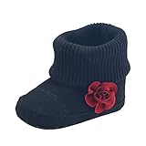 Tovadoo ベビーシューズ ブーツ ニット靴 女の子 秋冬 多色 歩行練習 花柄 プリンセス 暖かい キュート 室内 ギフト 0-18ヶ月