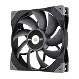 Thermaltake TOUGHFAN 14 ブラック PWM 500~2000rpm制御 高静圧 140mm 円形ラジエーターファン 防振マウントシステム冷却付き (ファン1個パック) CL-F118-PL14BL-A