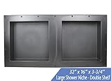 シャワーキューブReady forタイル防水Leak Proof 32 " x 16 " Double長方形バスルームRecessedシャワーデュアルシェルフシャワーNicheオーガナイザーストレージ