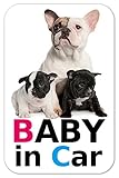 kmag マグネット Baby in Car フレンチブルドッグの親子