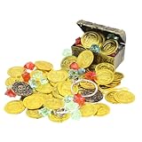 Vaguelly 60個 海賊の宝のおもちゃ 海賊のおもちゃ 海賊フィギュアプレイセット 金貨のおもちゃ おもちゃで遊ぶ海賊 海賊プレイセット
