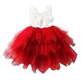 Baosity 全５サイズ　ベビー　女の子　ドレス　ソフト　通気性　休日 - 赤, 18-24 M