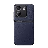 Kepuch ケース 対応 Xiaomi Poco M7 Pro 5G カバー ビルトインメタルプレート茘枝模様 - 青
