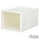 ストラ(stora) クローゼット収納引き出しL(高さ30)4個組 STR-53L-4WH ホワイト