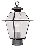 Livex Lighting 2182-07 Westover 1-Light Outdoor Post Head, Bronze [並行輸入品]
