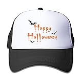 キッズ メッシュキャップ 通気性 今季最新 ヒップホップ メッシュハット ハッピー ハロウィン バット 紫外線防止 帽子 カジュアル ストーリート系ブラック プリント付き 無地