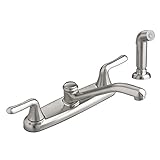 American Standard 4275.501.075 Colony Soft 2-Handle Low-Arc Kitchen Faucet with Side Spray, Stainles