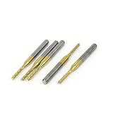 uxcell　PCBドリルルータービット　超硬エンドミルカッター　5本入り　超硬ソリッド　　ゴールドトーン