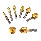 六角軸 面取りカッター バリ取り ドリルビット 5枚刃 [ 電動ドリル 高速度鋼工具 6-19mm ] 6本組セット【BELSUS正規品】