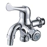 KES k1010d真鍮入札1 / 2 "ダブルコンセントタップ個別制御壁マウント3ウェイバルブt-valve、ポリッシュクローム