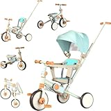 Bacany 子供用三輪車 7in1 三輪車 ステップ付き 折りたたみ 手押し棒 おしゃれ 1歳-6歳 ランニングバイク コンパクト 自転車