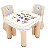 ifam STUDY DESK キッズテーブル＆チェア 数字(ベージュ) if81