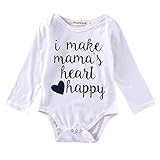 1つの新生児幼児ベビーガールズボーイズI Make Mama 'sハートHappyボディスーツロンパース カラー: ホワイト