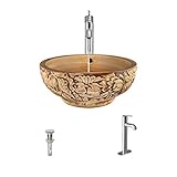 Mr Direct v405 hand-thrownセラミック容器シンク( Bundle – 3 Items :シンク蛇口、、、Pop Up Drain ) 718 シルバー V405-718-C