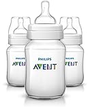 Philips Avent Anti-colic Baby Bottles Clear, 9oz 3 Piece