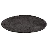 モダンデコ シャギーラグ 円形 洗える 北欧 厚手 (140×140cm, チャコールグレー)