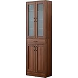 ワイエムワールド ナチュラル キッチン　食器棚 ハイタイプ 【カラー：ウォールナット】 00-olv-1860gdh