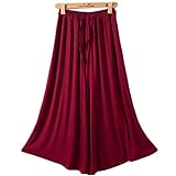 (ティアナ23) Tianna23 マタニティ お腹周りゆったり シンプル マキシ丈 ガウチョ キュロット ワインレッド フリーサイズ
