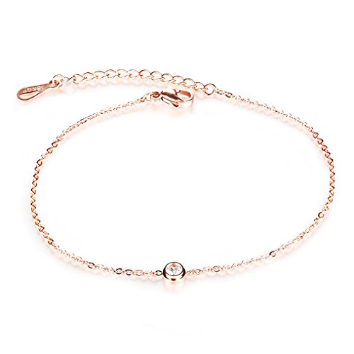 [リッチ頂点] Richapex ステレンス アンクレット レディース チェーン アンクレット 私はあなたを愛して 18金ピンクゴールド仕上 レディースファッション