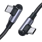 USB C ケーブル L字 0.5M 60W/3A PD急速充電 両端L字型 USB C to C 充電ケーブル 高耐久ナイロン編み MacBook Pro/Air、Galaxy S26、Pixel 9a、Aquos Wish 2、Xperia 5 IV等Type C対応