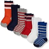 THE CHILDREN'S PLACE(ザ・チルドレンズプレイス) ストライプ&ソリッドクルーソックス6パック スクワッシュオレンジ 小物くつ下・タイツ 12～24ヶ月【並行輸入】