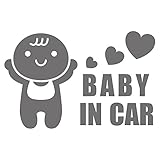imoninn BABY in car ステッカー　【シンプル版】　No.10　赤ちゃん　（シルバーメタリック）
