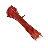 GRALARA結束バンド　タイケーブル　セルフロック プラスチック ナイロン　ケーブル　タイ　ワイヤー　コード 　 約１００本　　全4色8サイズ選ぶ - 赤, 4× 250mm