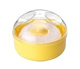 2PCSベビー幼児子供プラスチック顔のボディパウダーパフビラススポンジケースホルダーボックス化粧品メイクアップタルクパウダーコンテナ（イエロー）