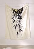 qnjins Fresh Pineapple Printed壁アートHangingタペストリー寮装飾用壁吊り 60 x 80 Inches イエロー