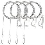 ピクチャーレール 径1.5mm×2M ワイヤーフック 4本入 吊り下げ金具 自在金具付 額縁 絵画 壁掛け 展示 石膏ボード用 吊下げフック 落下防止ワイヤー 地震対策