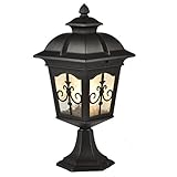 LEDライト LEDポスト照明現代コレクション屋外屋外ポストランタンコラムライト防水フェンスライトキャストアルミ屋外ポストライティング装飾ピラーライトヤードライト（18.5センチ* 18.5センチメー
