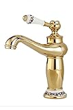【SCGEHA】 アンティーク 蛇口 シングルレバー 混合水栓 水道 ホース (ゴールド)