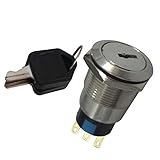 Baosity キースイッチ　19mm　金属　防水　セキュリティロック　セレクタスイッチ　キー付き　全2タイプ　オン/オフ　 - 1NO + 1NC