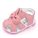 「小丸子の花轮クン」マジックテープ 履きやすい 花 ボウ モチーフ 女の子 キッズ クッション サンダル 滑り止め 付き 子供 靴 … (14（11.0CM）, ピンク)