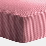 Red Gingham Portable Crib Sheet by Baby Doll