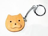 手作りの木製　ねこちゃんキーホルダー