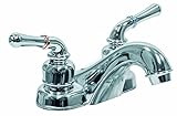 AQUAPLUMB 2-HANDLE FANCY NON-METALLIC BATHROOM FAUCET WITH TEAPOT HANDLES, 4-INCH, POLISHED CHROME [