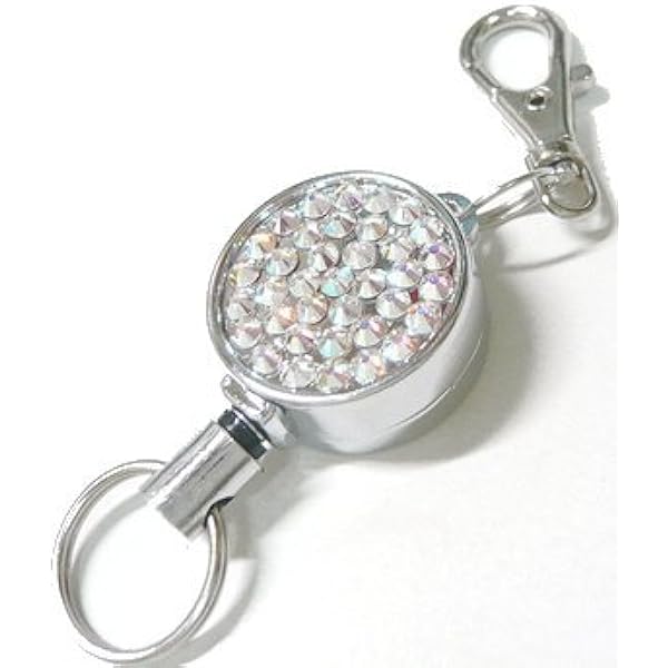 みなくるさま❤️スワロフスキー　リールキーホルダー　チャーム✨ リール キーホルダー 伸びる キーホルダー スワロフスキー